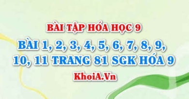 Bài tập về tính chất hóa học của Clo: Giải bài 1, 2, 3, 4, 5, 6, 7, 8, 9, 10, 11 trang 81 SGK Hóa 9 bài 26